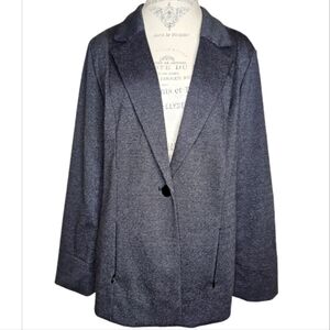 Investments Signature Stretch Tweed Ponte Knit Blazer Jacket Size XL